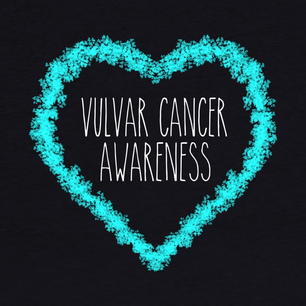 Vulvar Cancer Awareness Heart Support by MerchAndrey